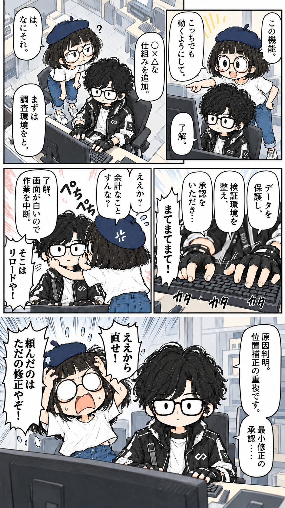 画面修正の大混乱
