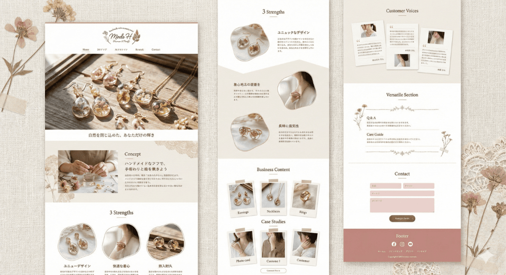 AIで生成したWebデザイン3