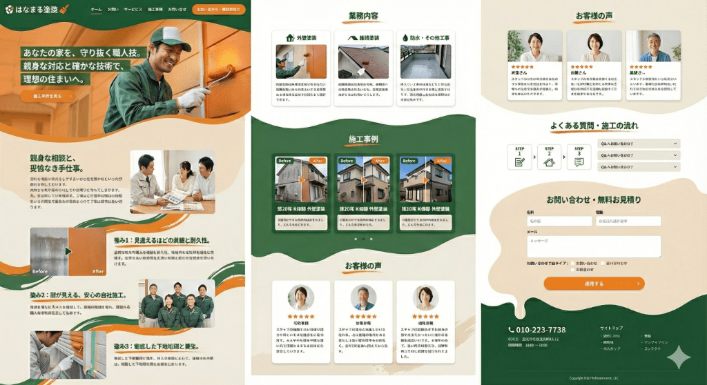 AIで生成したWebデザイン2